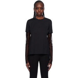 지방시 Givenchy Black 4G Long Sleeve T-Shirt 241278F110001