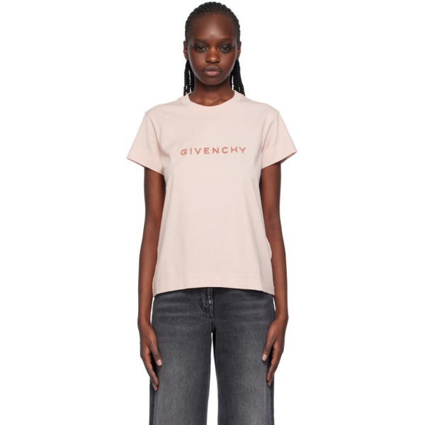 지방시 지방시 Givenchy Pink Fitted T-Shirt 241278F110010
