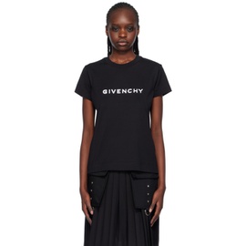 지방시 Givenchy Black & White 4G T-Shirt 241278F110011