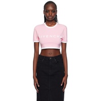 지방시 Givenchy Pink Cropped T-Shirt 241278F110016