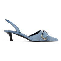 지방시 Givenchy Blue Voyou Slingback Heels 241278F122006
