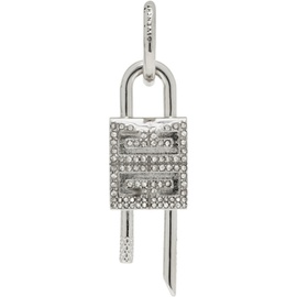 지방시 Givenchy Silver Lock Small Crystals Hoop Single Earring 241278M144006