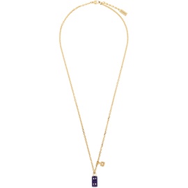 지방시 Givenchy Gold & Blue G Cube Necklace 241278M145004