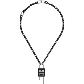 지방시 Givenchy Black & Gunmetal Small Lock Necklace 241278M145015