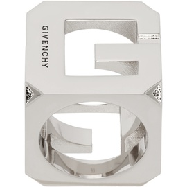 지방시 Givenchy Silver G Cube Ring 241278M147007