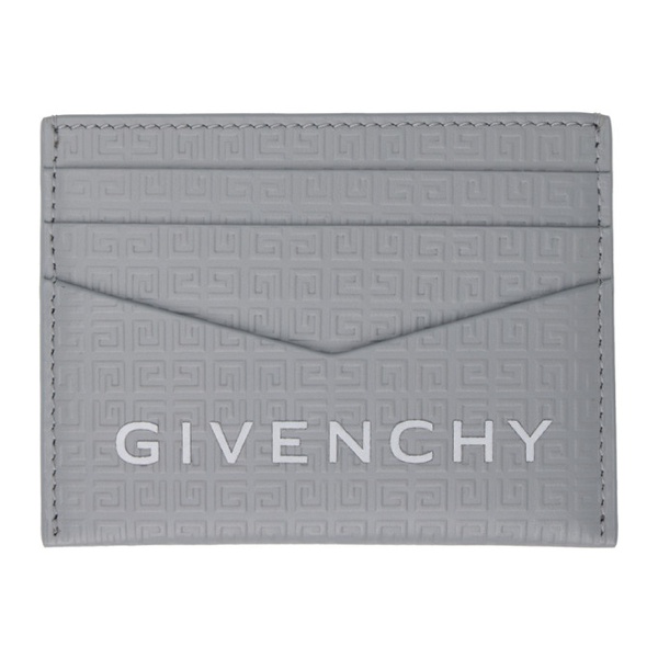 지방시 지방시 Givenchy Gray 4G Micro Card Holder 241278M163000