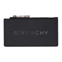 지방시 Givenchy Black Zipped 4G Card Holder 241278M163006