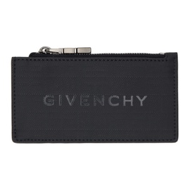 지방시 Givenchy Black Zipped 4G Card Holder 241278M163006