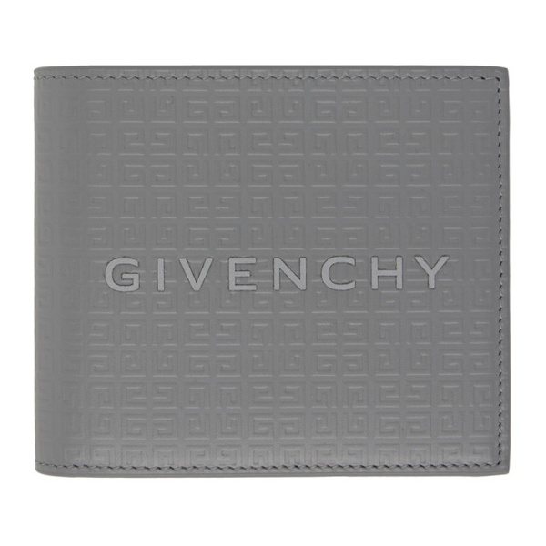 지방시 지방시 Givenchy Gray 4G Micro Leather Wallet 241278M164000