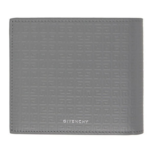 지방시 지방시 Givenchy Gray 4G Micro Leather Wallet 241278M164000