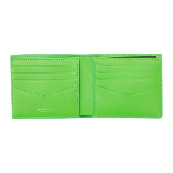 지방시 지방시 Givenchy Black & Green Micro 4G Wallet 241278M164001