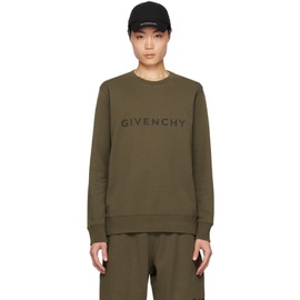 지방시 Givenchy Khaki Slim Fit Sweatshirt 241278M204008