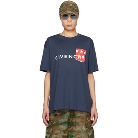지방시 Givenchy Navy Pocket T-Shirt 241278M213002
