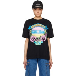 지방시 Givenchy Black Printed T-Shirt 241278M213006