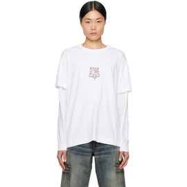 지방시 Givenchy White Layered Long Sleeve T-Shirt 241278M213008