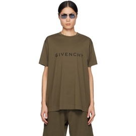 지방시 Givenchy Khaki Archetype T-Shirt 241278M213020