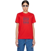 지방시 Givenchy Red 4G Stars T-Shirt 241278M213031