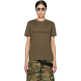 지방시 Givenchy Khaki Slim Fit T-Shirt 241278M213038