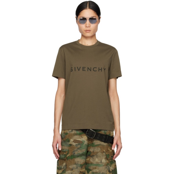 지방시 지방시 Givenchy Khaki Slim Fit T-Shirt 241278M213038