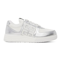 지방시 Givenchy White & Silver G4 Sneakers 241278M237008