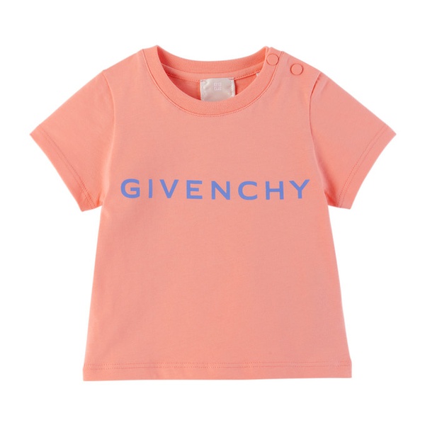 지방시 지방시 Givenchy Baby Pink Printed T-Shirt 241278M692001