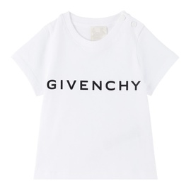 지방시 Givenchy Baby White Printed T-Shirt 241278M692002