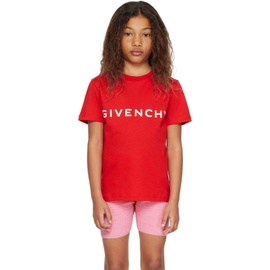 지방시 Givenchy Kids Red Printed T-Shirt 241278M703004