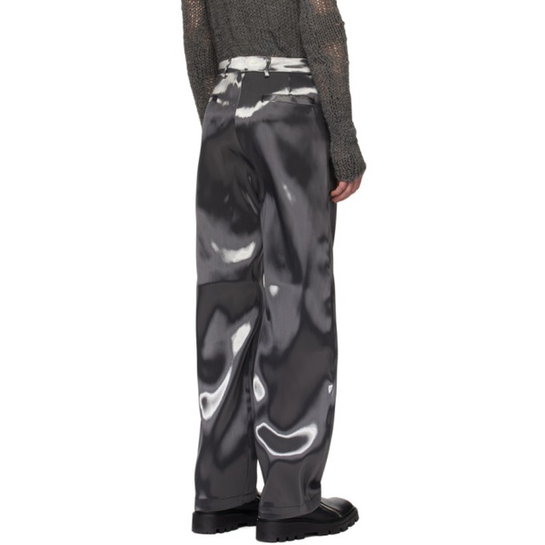  헬리엇 에밀 HELIOT EMIL Gray Liquid Metal Trousers 241295M191000