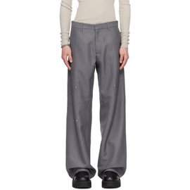 헬리엇 에밀 HELIOT EMIL Gray Radial Tailored Trousers 241295M191010