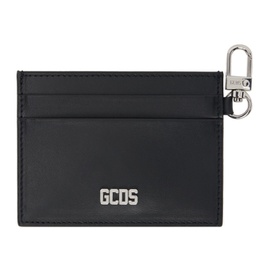 GCDS Black Comma Leather Card Holder 241308F037001