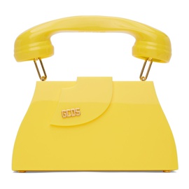 GCDS Yellow Call Me Comma Regular Bag 241308F046030