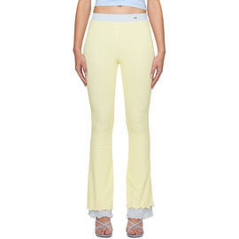 GCDS Yellow Flare Trousers 241308F087008