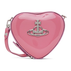 비비안 웨스트우드 Vivienne Westwood Pink Mini Louise Heart Crossbody Bag 241314F048013