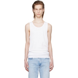 캘빈클라인 언더웨어 Calvin Klein Underwear Three-Pack White Tank Tops 241325M214000