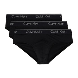 캘빈클라인 언더웨어 Calvin Klein Underwear Three-Pack Black Briefs 241325M217000