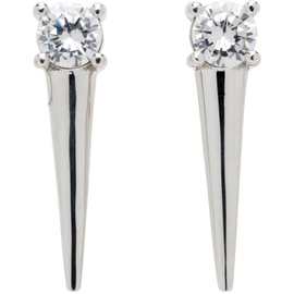 웰던 We11done Silver Crystal Spike Stud Earrings 241327F022007