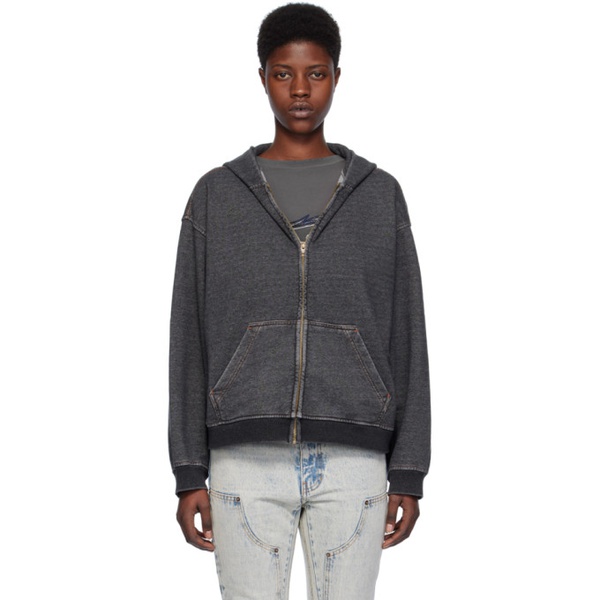 We11done Black Faded Hoodie 241327F097006