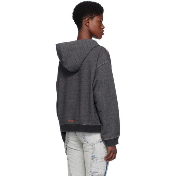 We11done Black Faded Hoodie 241327F097006