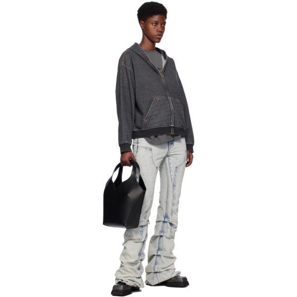 We11done Black Faded Hoodie 241327F097006