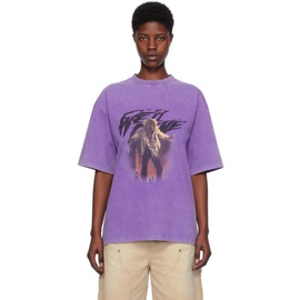 웰던 We11done Purple Vintage Horror T-Shirt 241327F110026