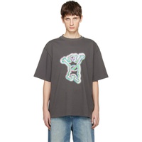 웰던 We11done Gray Colorful Teddy T-Shirt 241327M213011