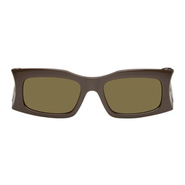 발렌시아가 Balenciaga SSENSE Exclusive Brown Sunglasses 241342F005000