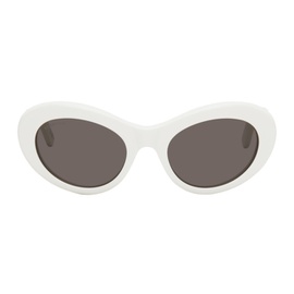 발렌시아가 Balenciaga White Cat-Eye Sunglasses 241342F005021