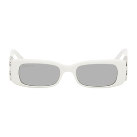 발렌시아가 Balenciaga White Dynasty Rectangle Sunglasses 241342F005032
