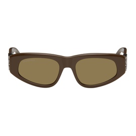 발렌시아가 Balenciaga Brown Dynasty D-Frame Sunglasses 241342F005035