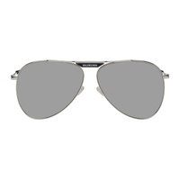 발렌시아가 Balenciaga Silver Aviator Sunglasses 241342F005050