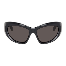 발렌시아가 Balenciaga Black Wrap D-Frame Sunglasses 241342F005053