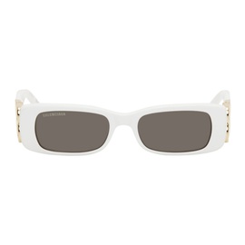 발렌시아가 Balenciaga White Dynasty Rectangle Sunglasses 241342F005059