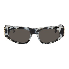 발렌시아가 Balenciaga Black & White Dynasty D-Frame Sunglasses 241342F005061