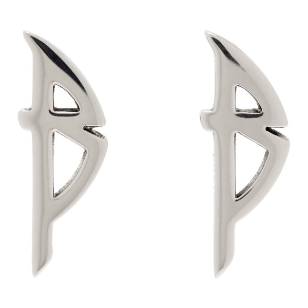 발렌시아가 발렌시아가 Balenciaga Silver Typo Metal Earrings 241342F022012